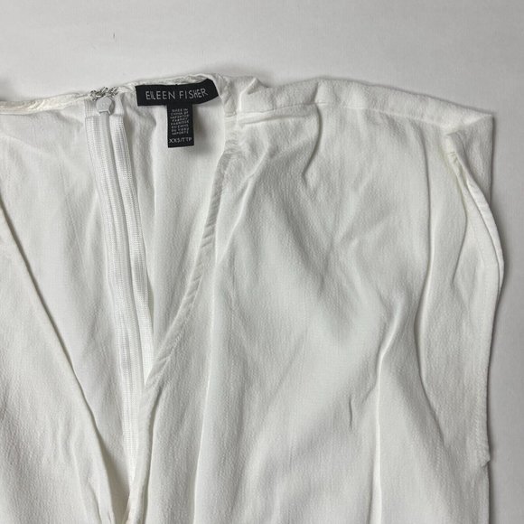 Eileen Fisher Crepe Wide-Leg Jumpsuit Crop V-neck Lightweight Tencel Women XXS - Picture 10 of 12